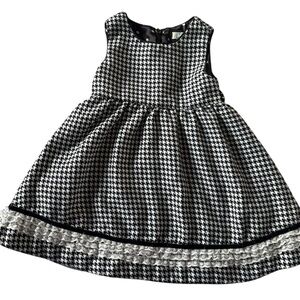 Vintage Children’s Place Houndstooth Dress Girls 18 Months Lace Trim Y2K